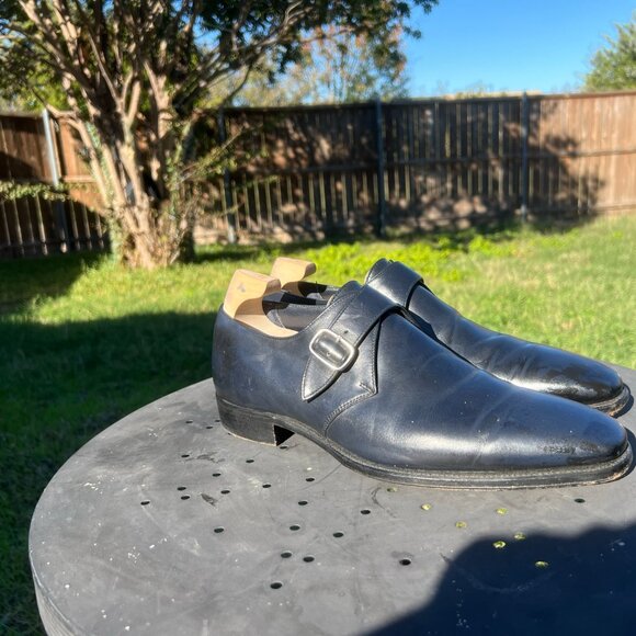George cleverley kingsman collection single monk strap shoes navy blue 10.5 us main image 6